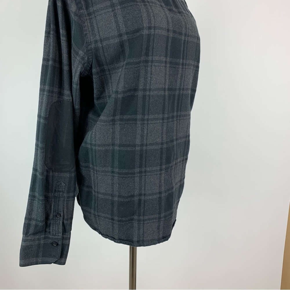 John W Nordstrom Black Plaid Elbow Patch Button Down Shirt Medium - Picture 9 of 9